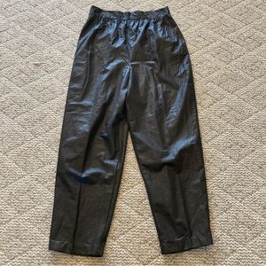 5/$15 Vintage Unique AB Sport Distressed Glossy Black Pants 1X